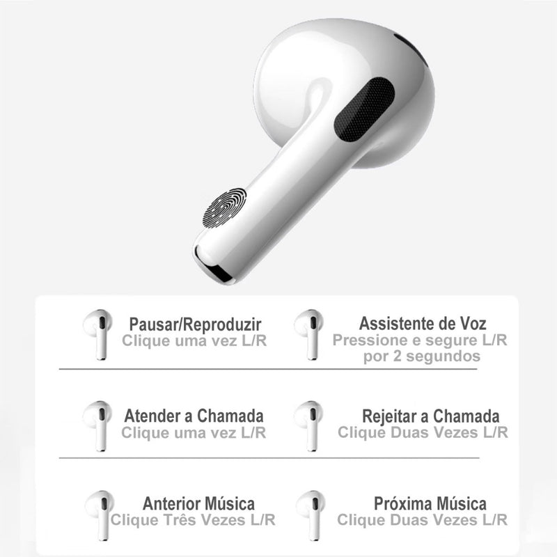 Fone De Ouvido Bluetooth 5.4 Sem Fio Wireless In-ear